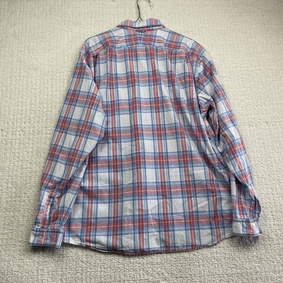 Lacoste Mens Sz 44 Classic Fit Pink & Blue Plaid Button Down Dress Shirt Casual - Picture 10 of 14